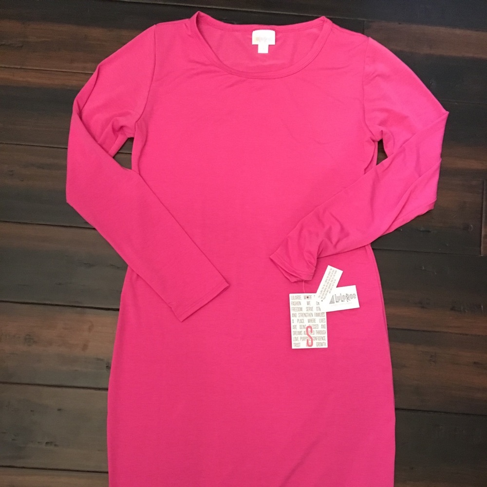 Solid Hot Pink LuLaRoe Debbie Dress